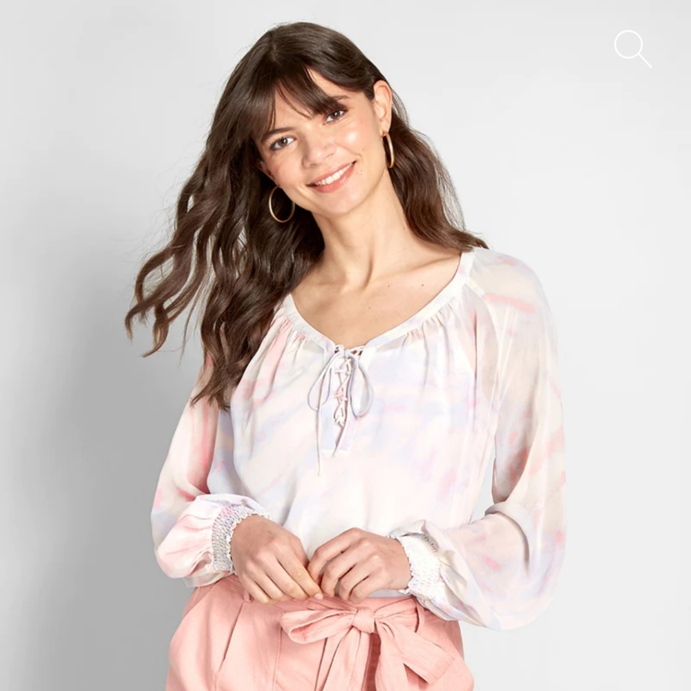 NWT Modcloth Boho I Go Chiffon Summer Blouse